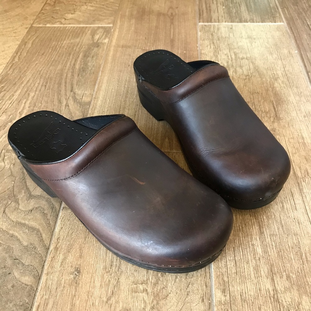 Dansko Brown Oiled Leather Clogs